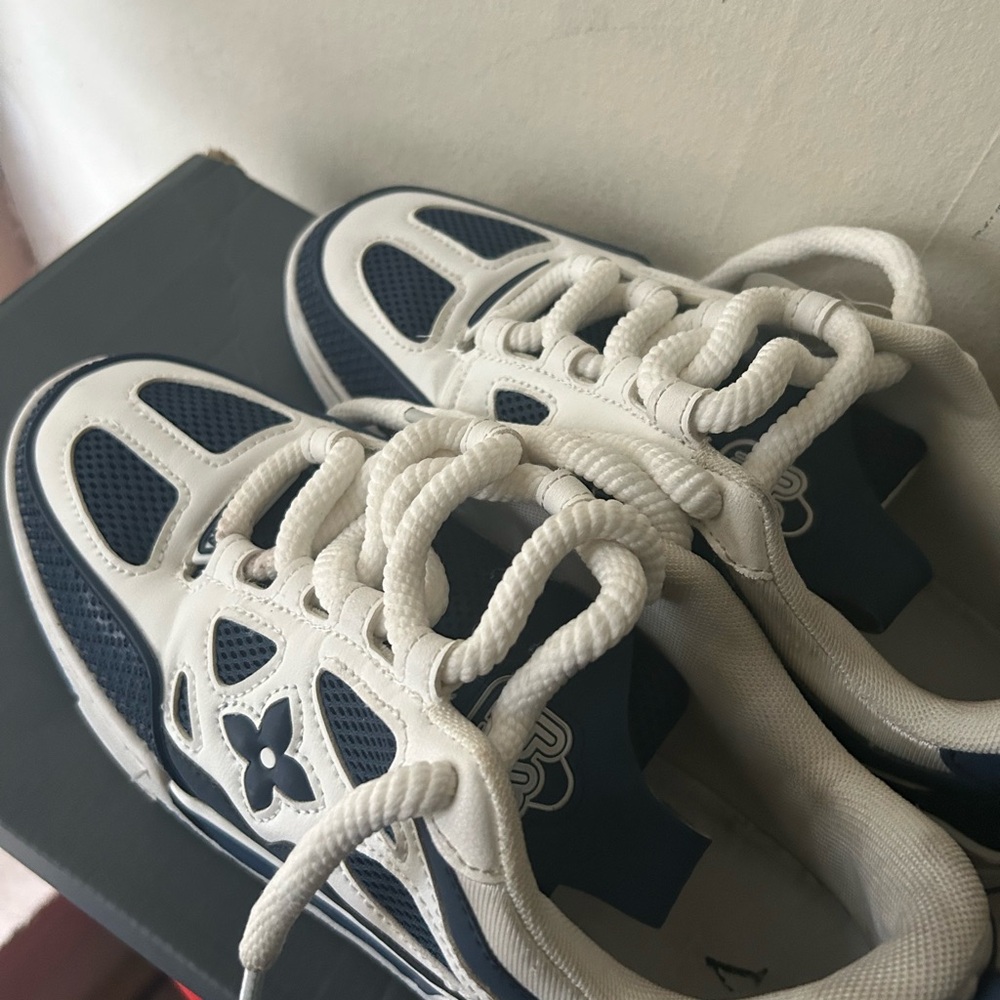 blue Louis Vuitton skate trainers